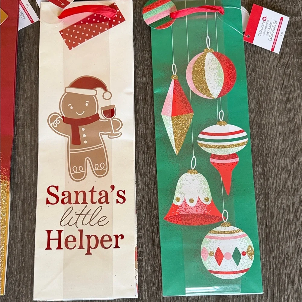 Christmas Wine Gift Bag 3 Sets of 2